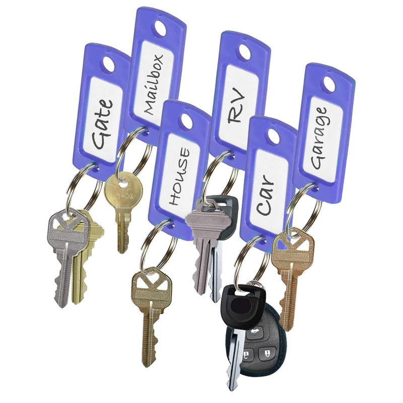 Lucky Line Flexible Colored Plastic Key Tag with 3/4" Split Ring in Purple, 50 Tags (16965) - Image 3